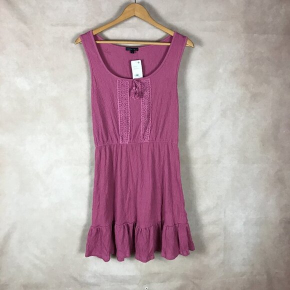 BEBOP Ruffled-Hem Rose Pink Peasant Knit Dress NWT XS - Picture 10 of 10